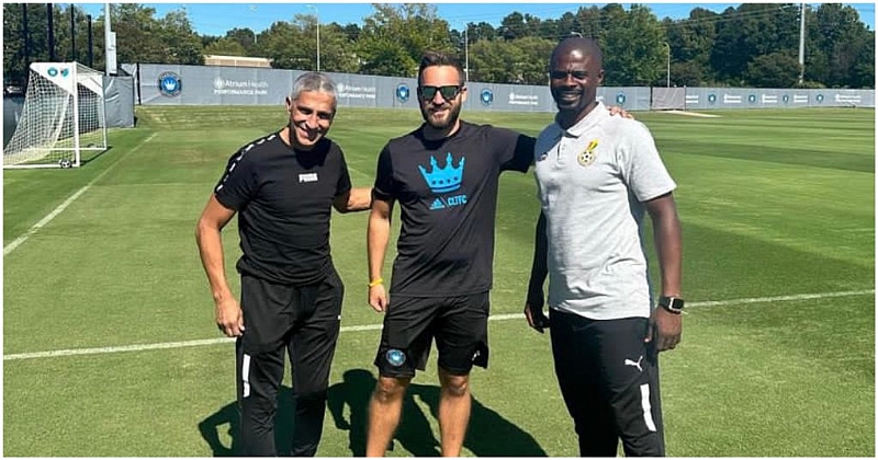 Chris Hughton And Assistant George Boateng Arrive In Charlotte Ahead Of