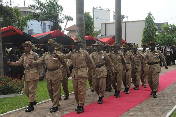 VETERANCE MARTCHING AT THE PARADE.TO REMEMBER THE WAR DAYS.