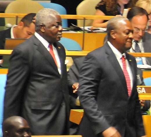 VP JOHN MAHAMA ON HIS WAY TO DELIVER HIS ADDRESS. BEHINDHIM IS GHANAS AMBASSADOR TO THE UN PERMANENT MISSION, KEN KANDA.  Photo credit: Office of the Vice President