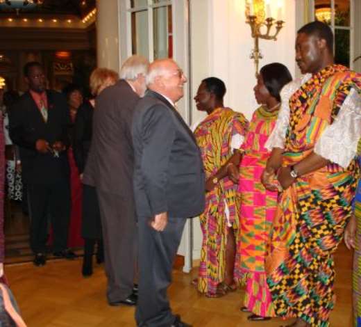 Amb. Kwabena Baa-Duodu and other Embassy Staff welcoming guest