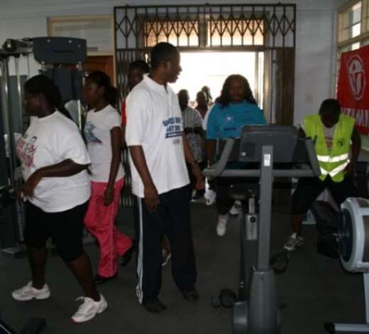 P590: Ghana Health Service opens a new gym at the Head of Office.