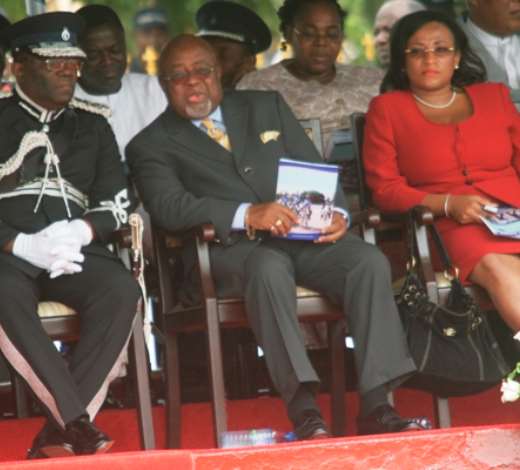 SOME MINISTERS OF STATE AND THE IGP PAUL TAWIAH QUAYE ON THE DAIS