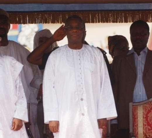 PRESDENT MILLS TAKES THE NATIONAL SALUTE