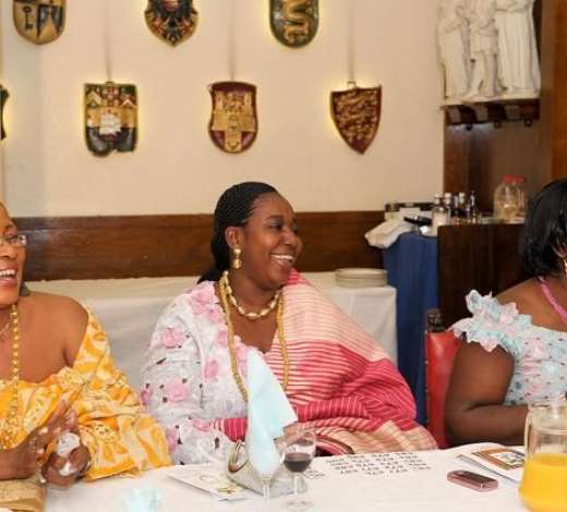 PH-4243- THE GORGEOUS GHANAIAN QUEENMOTHERS WITH MRS. CHARWAY BEING AMUSED