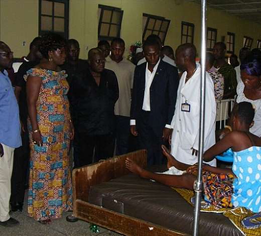 NANA ADDO SYMPATHYSING WITH THE INJURED