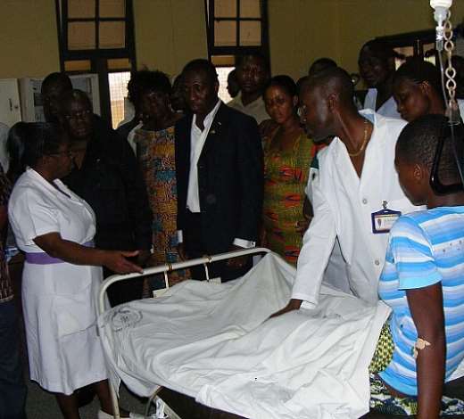 NANA ADDO SYMPATHYSING WITH THE INJURED