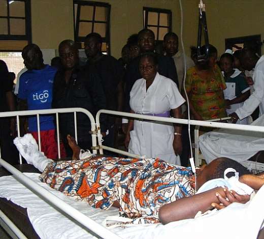 NANA ADDO SYMPATHYSING WITH THE INJURED