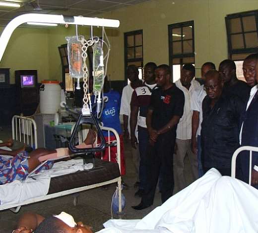 NANA ADDO SYMPATHYSING WITH THE INJURED