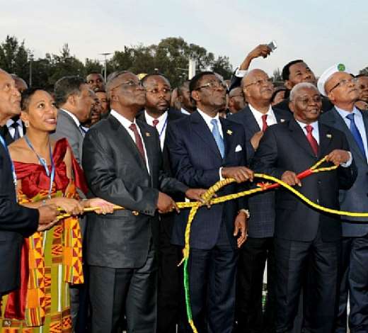 President Mills Unveils Kwame Nkrumahs Statue At The New AU Head