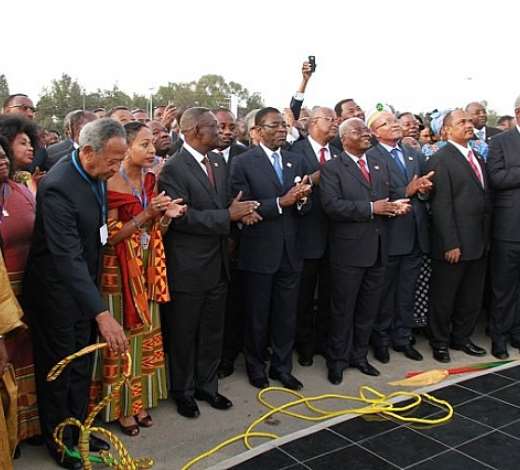 President Mills Unveils Kwame Nkrumahs Statue At The New AU Head