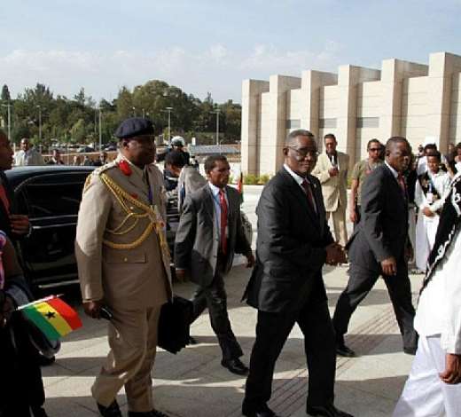H.E. the President of the Republic of Ghana arrives at the AU Headquarters