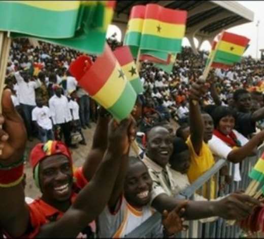 School children wave their Ghanaian flags, ahead of Ghanas 50 year independent celebrations at Accra, Ghana, Monday, March 5, 2007. Fifty years on, battered by political repression, military dictatorship and economic collapse that has bedeviled the entire continent, Ghanas hopes are diminished, even after seeing its first peaceful and democratic changeover of government in 2000. The West African nations Golden Jubilee on Tuesday is prompting some sober reflection on why Africa has failed to translate its dreams, and its bounty of mineral and agricultural resources, into wealth.(AP Photo/Olivier Asselin)