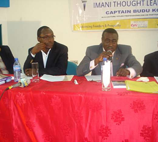 On the High Table from left to right-  Franklin Cudjoe, Kofi Bentil, Captain Budu Koomson and IMANI Board Chairman, Mr. Sam Poku