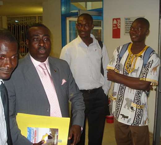 Capt. Budu Koomsonwith some participants. Notice his copy of the AfricanLiberty.org latest book
