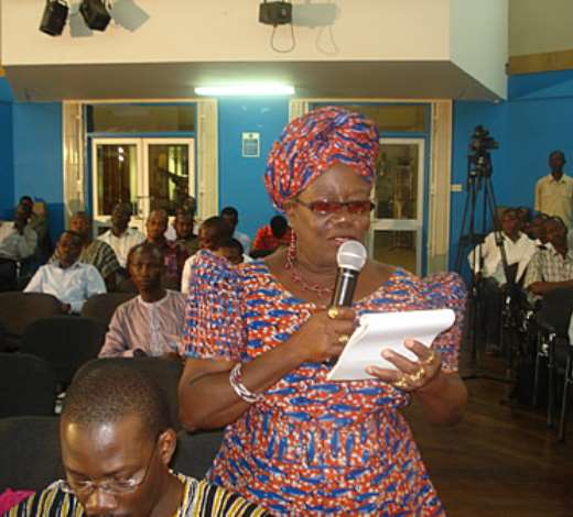 Madam Cecilia,, a popular social commentator asking  a question