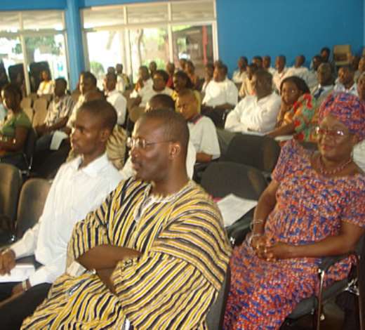 Audience listening.