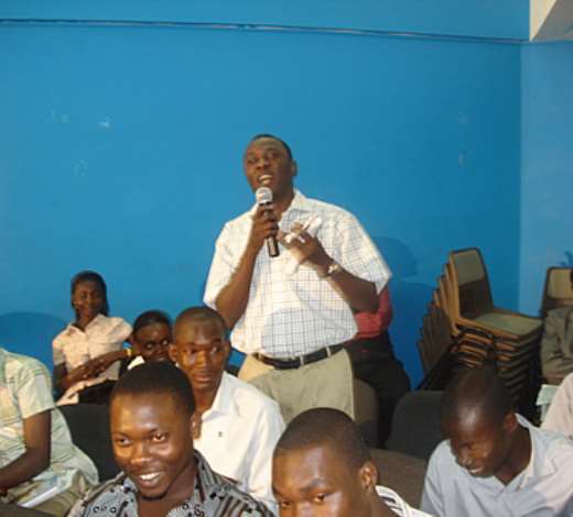 Former Minister of State in the erstwhile administration , Mr. Amin Anta Mohammed making a point on why Politicians get easily corrupted by way ward technocrats
