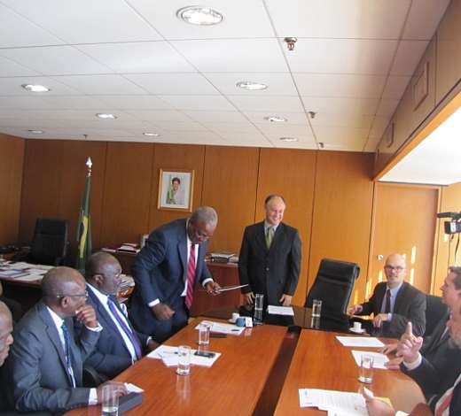 VP MAHAMA TAKING HIS SEAT AFTER RECEIVING THE FINAL CONTAINING THE DETAILS OF THE EQUIPMENT SUPPLY & FINANCING.