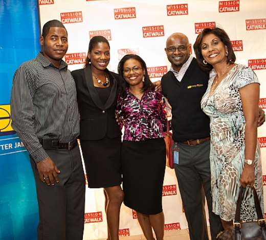 Keneea Linton-George, and National Commercial Bank of Jamaica (NCB) team from left Joseph Montaque, Tishan Lee, Julian Patrick, and Bernadette Barrow.