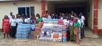 E/R: Snr Rev Isaac Osei Bonsu donates to Akyem Tafo Government Hospital on his birthday
