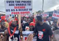 #FixOurRoads: Ashaiman residents hit streets to demand better roads