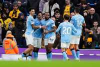 Antoine Semenyo scores in Manchester City's home over Wolves