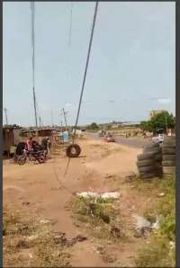 Residents panic as high tension cable falls at Ashalaja