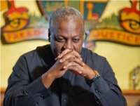 What are the actual initiated and executed national projects by John Dramani Mahama?