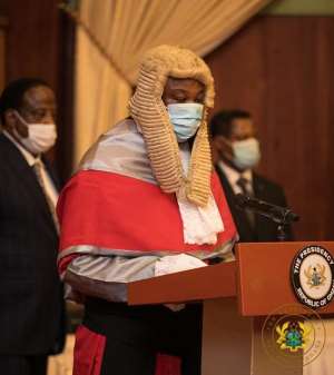 Justice Tanko Amadu at the swearing in ceremony 