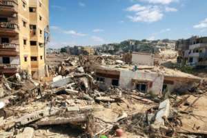 A catastrophic storm tore through Derna in 2023.  By Abdullah DOMA (AFP)