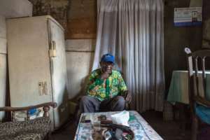 A farewell to arms: Former independence fighter Mathieu Njassep.  By - (AFP)
