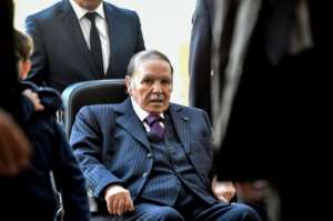 A file picture taken on November 23, 2017 of Algerian President Abdelaziz Bouteflika who has rarely been seen in public since suffering a stroke in 2013. By RYAD KRAMDI (AFP/File)