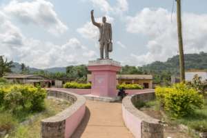 A statue of Ruben Um Nyobe has been erected in Eseka to commemorate his part in Cameroons independence.  By - (AFP)