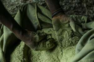 A Sudanese farmer cultivates henna amidst water shortages in El-Damer in the Nile River State.  By - (AFP)
