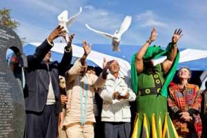 A symbolic burial ceremony of Khoi San leader and freedom fighter David Stuurman was held in Hankey, South Africa, some 200 years after his death in exile in Australia.