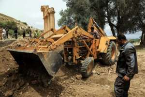 A team has spent months clearing fallen blocks and rubble and salvaging valuable objects at Cyrene.  By Abdullah DOMA (AFP)
