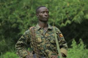 A Ugandan soldier in Beni last December. Uganda joined the crackdown after a string of bombings in Kampala blamed on the Congo-based ADF.  By Sbastien KITSA MUSAYI (AFP)