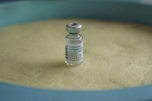 A vial of the mpox vaccine at Goma General Hospital in DR Congo.  By Aubin Mukoni (AFP)