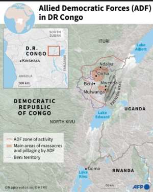 ADF activity in eastern DR Congo.  By Cla PCULIER (AFP)