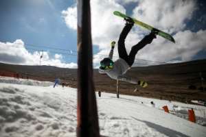 Afriskis main slope is one kilometre long. On average, its three pistes enjoy natural snow for several weeks a year, with snowmaking equipment in use for the rest.  By MARCO LONGARI (AFP)