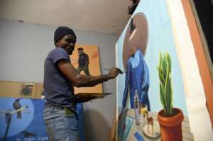 Agbaje graduated three years ago from the Yaba College of Technology, the oldest art school in Lagos -- his alma mater now has his works in its museum.  By PIUS UTOMI EKPEI (AFP)