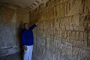 Sudanese archaeologist and site director Dr Mahmoud Soliman rarely gets the chance to show visitors around the necropolis at Meroe.  By KHALED DESOUKI (AFP)