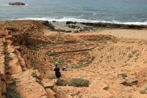 Archaeologists are concerned about Apollonia, Cyrenes former port, a third of which has been submerged by the sea over the centuries.  By Abdullah DOMA (AFP)