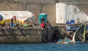 Arguineguin became known as the dock of shame during a surge in migrant arrivals in 2020.  By DESIREE MARTIN (AFP)