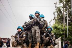 Around a dozen foreign peacekeepers have been killed in the clashes.  By Jospin Mwisha (AFP)
