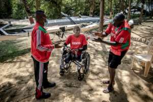 Asiya Sururu Muhammed training in 2021.  By LUIS TATO (AFP/File)