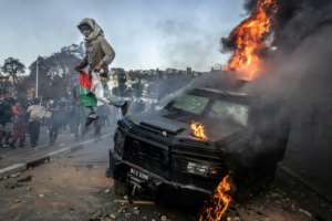 At least 22 people were killed in the protests that led to the downfall of the government.  By Luis TATO (AFP/File)