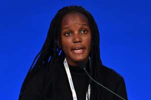 Climate Justice activist Vanessa Nakate addressed a plenary session at the COP26 UN Climate Change Conference in Glasgow on November 11, 2021. COP26 President Alok Sharma said there was still an array of unfinished business at the crunch UN climate summit.  By Paul ELLIS (AFP)
