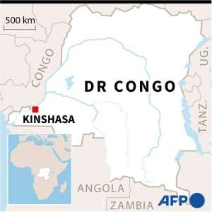 Map of DR Congo, locating the troubled provinces of North and South Kivu, Ituri and Tanganyika.  By Gillian HANDYSIDE (AFP)