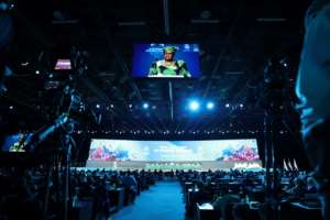 Director-general Ngozi Okonjo-Iweala addressed the 13th WTO ministerial conference in Abu Dhabi.  By Giuseppe CACACE (AFP)